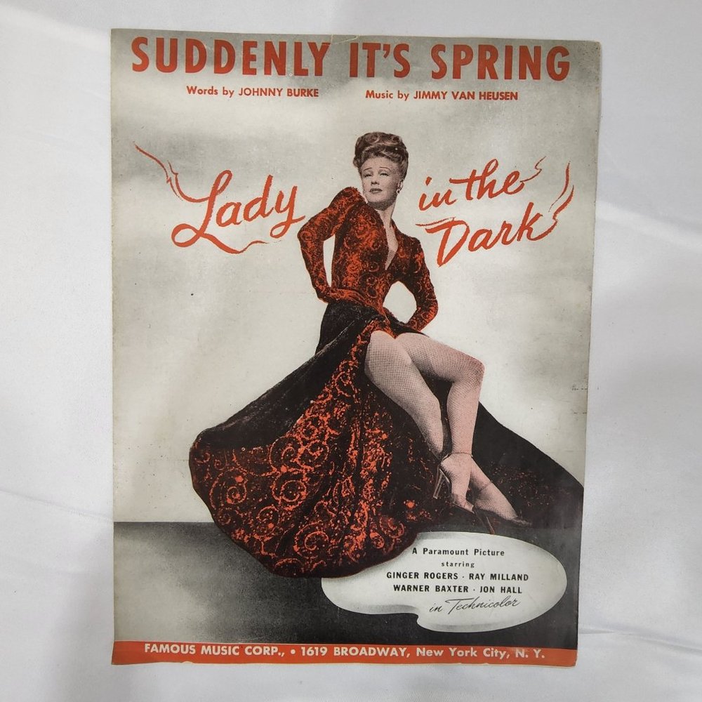 Vintage sheet music 1944 Ginger Rogers Lady in the Dark